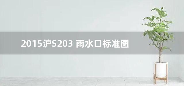 2015沪S203 雨水口标准图